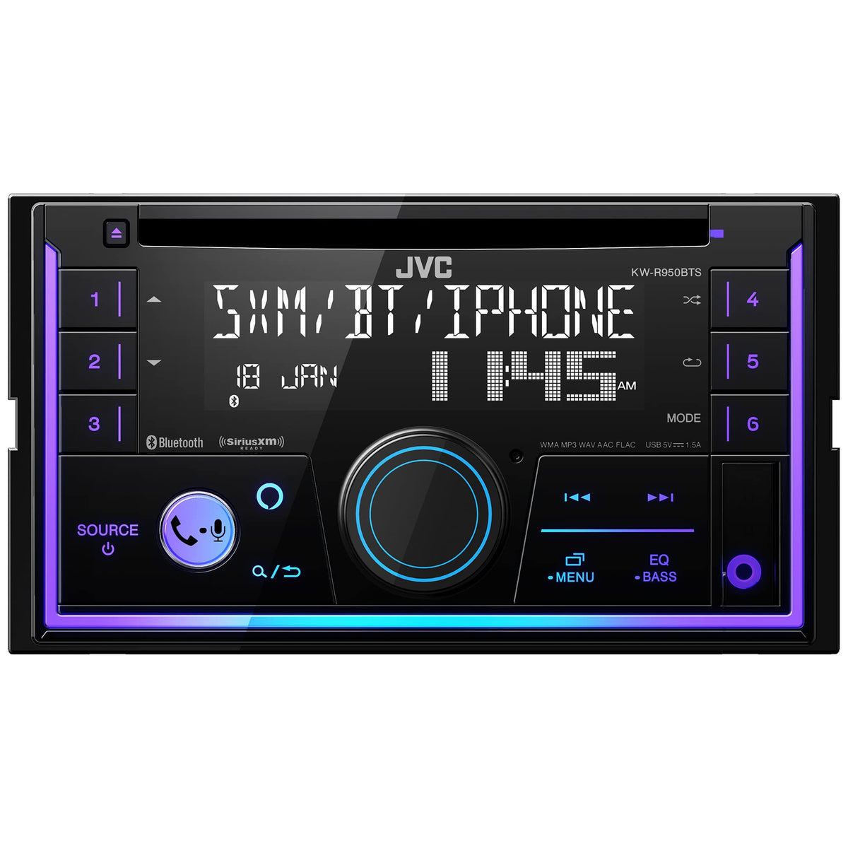 JVC KW-R950BTS Double DIN CD Receiver with Bluetooth