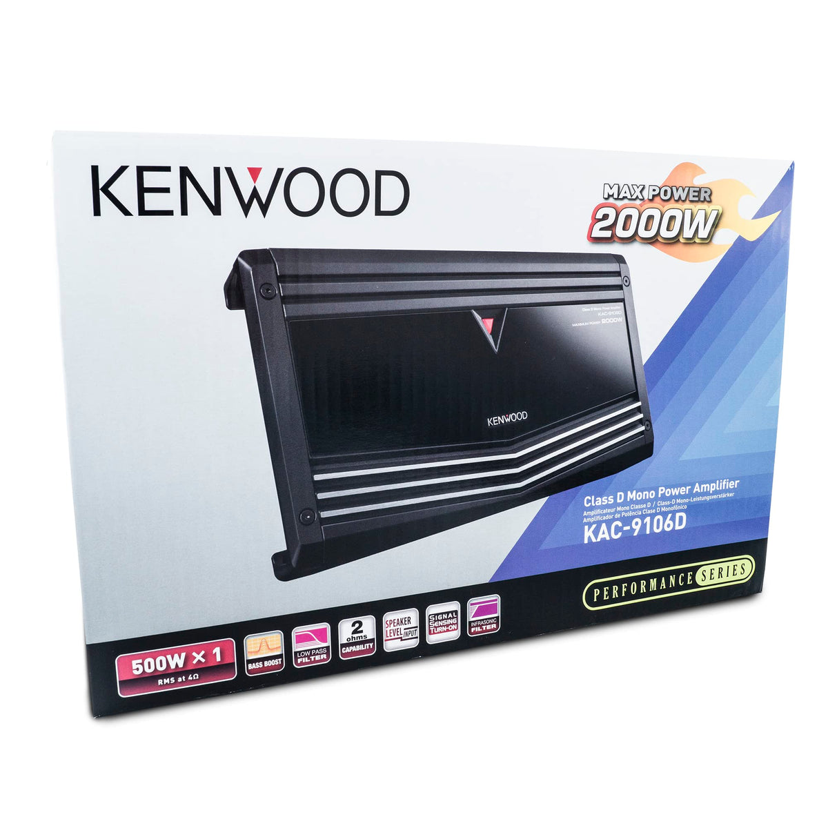 Kenwood KAC-9106D 2000W Class D Mono Car Amplifier