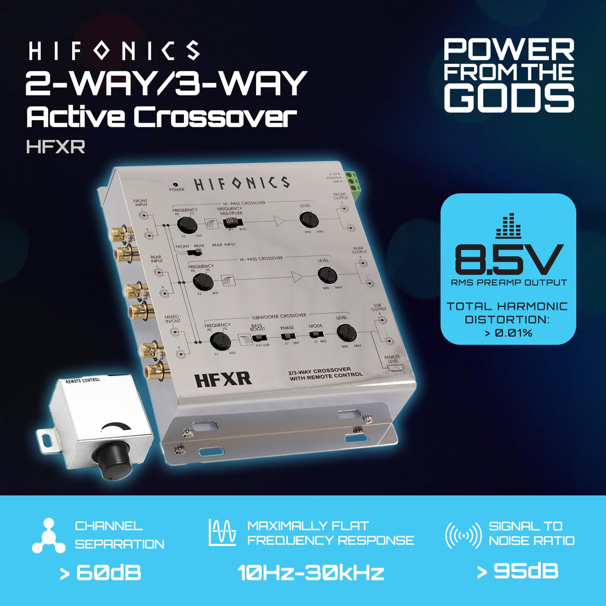 Hifonics HFXR 2/3-Way Active Car Audio Crossover