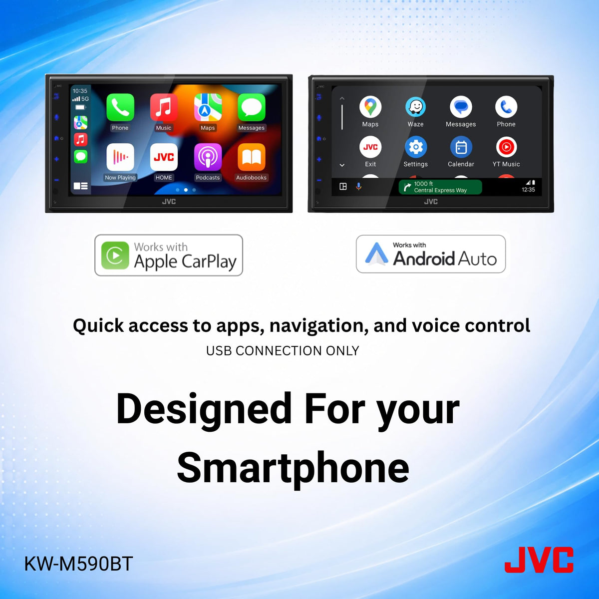 JVC KW-M590BT Double DIN 6.8" Digital Media Receiver