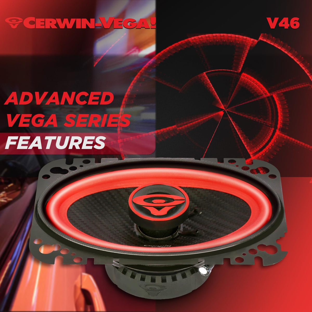 Cerwin-Vega V46 4" x 6" 2-Way Coaxial Speakers