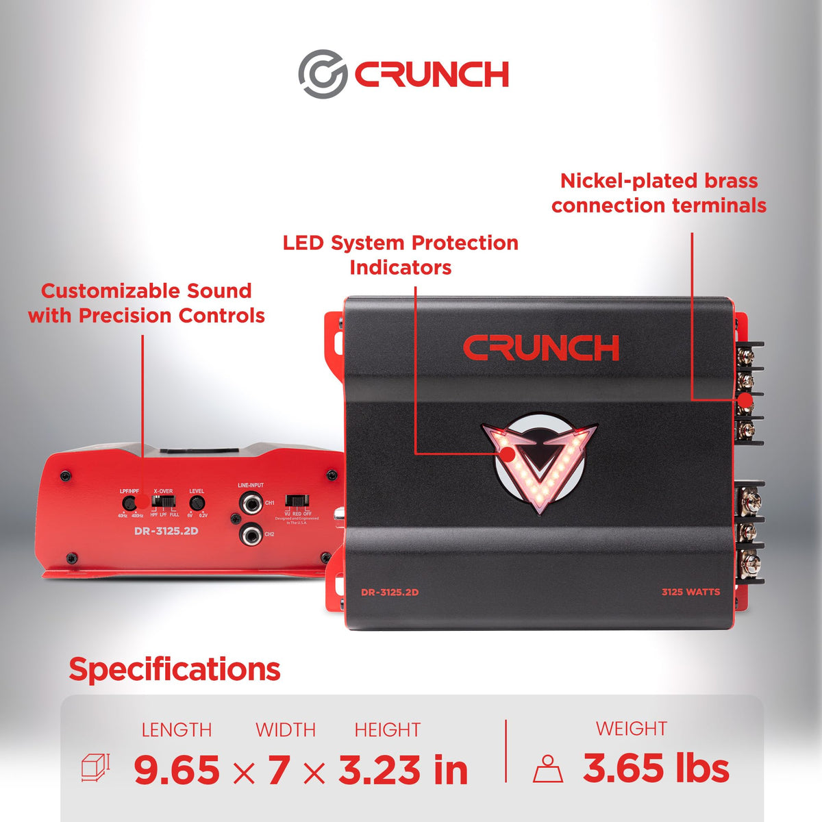Crunch DR-3125-2D 2-Channel Class D Car Amplifier
