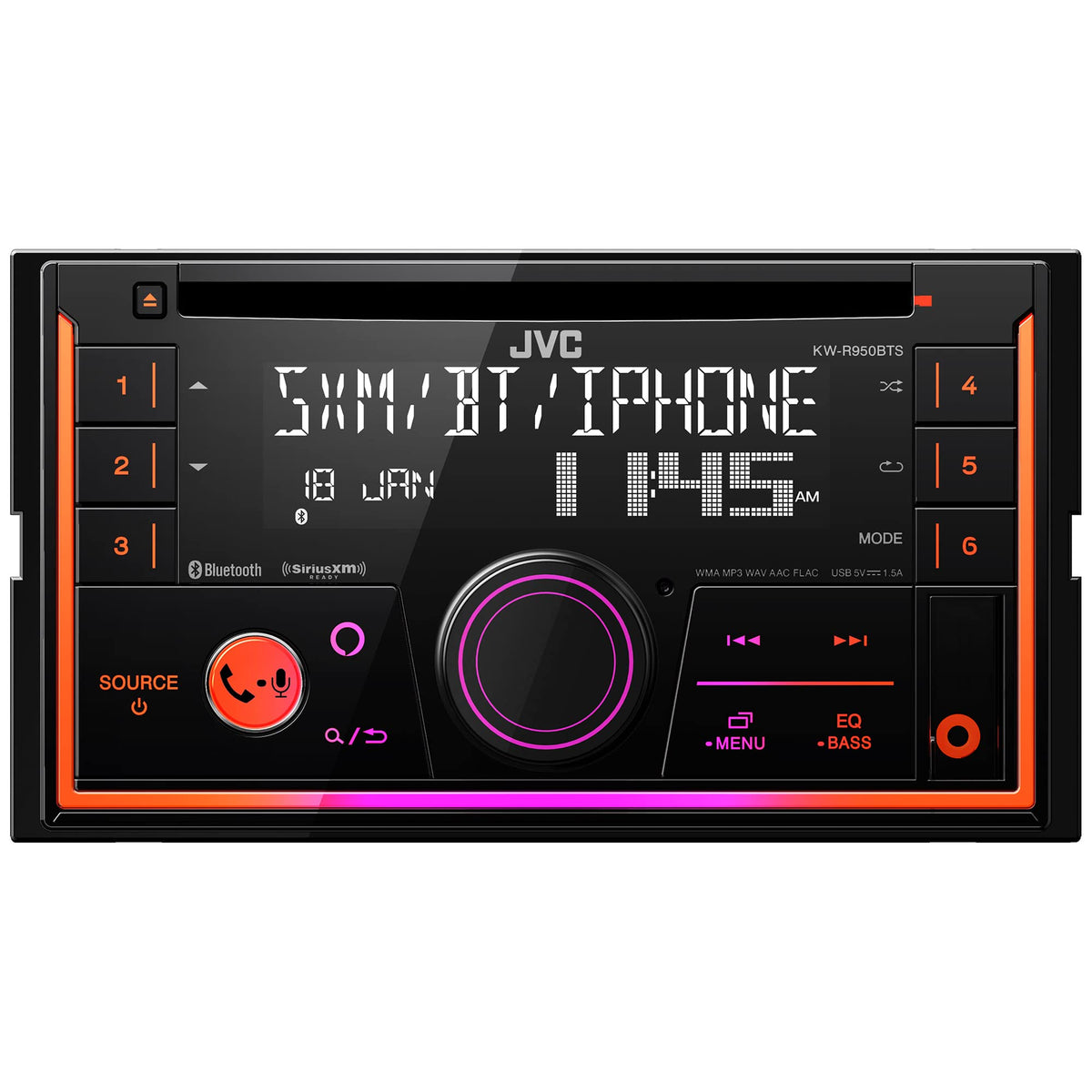 JVC KW-R950BTS Double DIN CD Receiver with Bluetooth