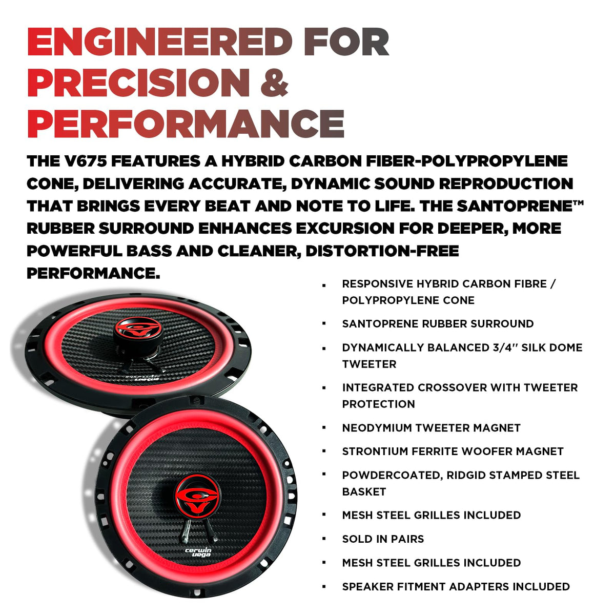 Cerwin-Vega V675 6.75" 2-Way Coaxial Speakers