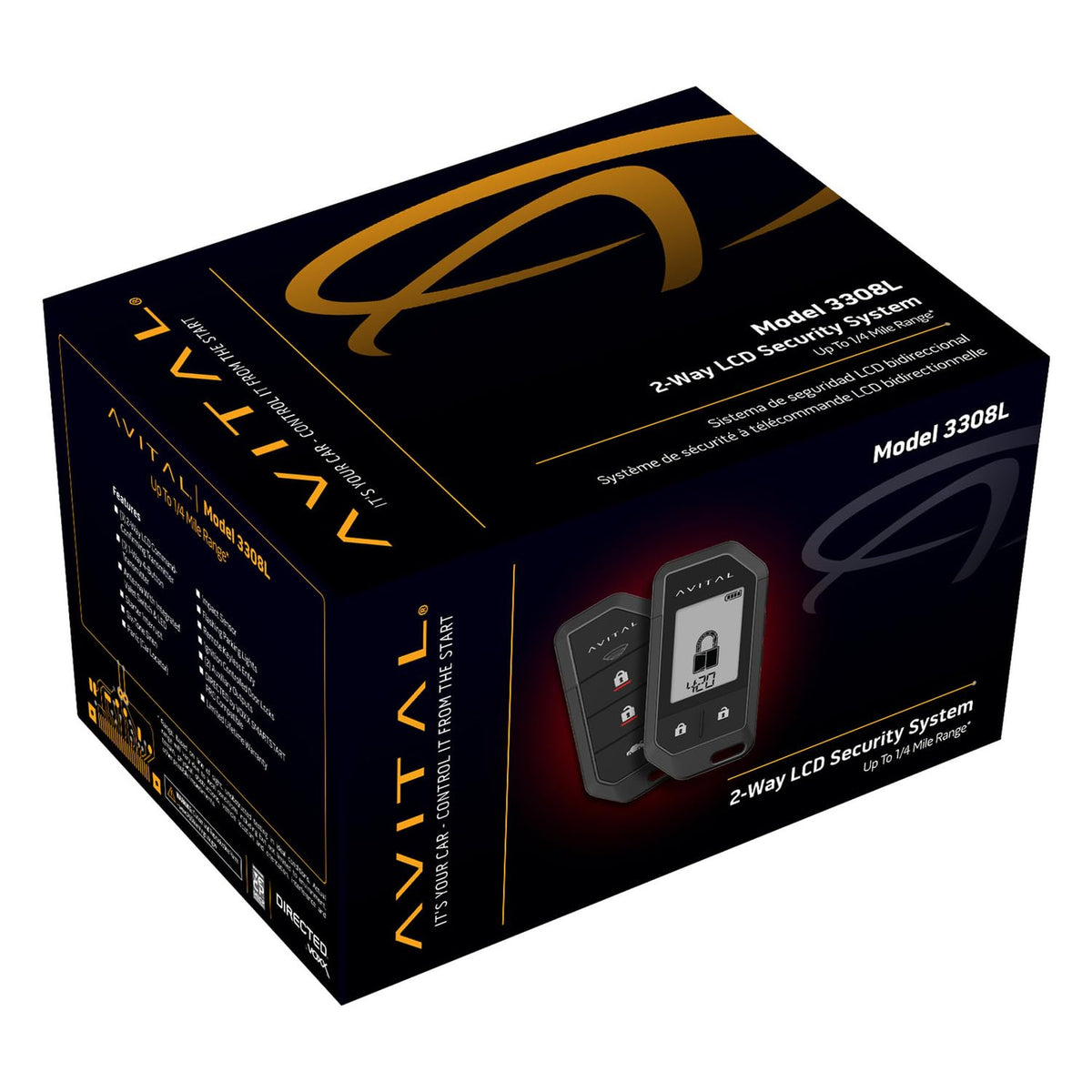 Avital 3308L 2-Way LCD Vehicle Security System