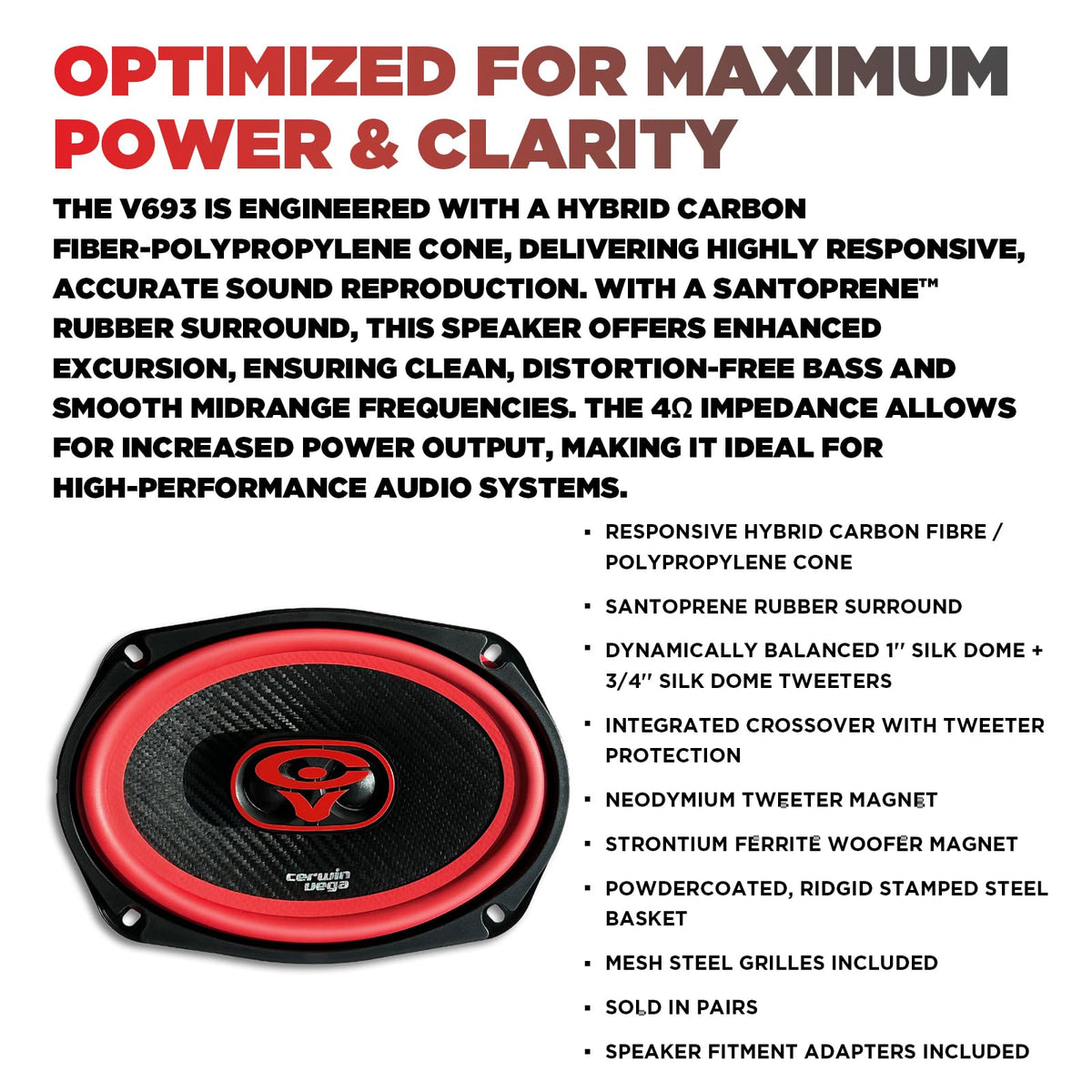 Cerwin-Vega V693 6x9-Inch 3-Way Speakers