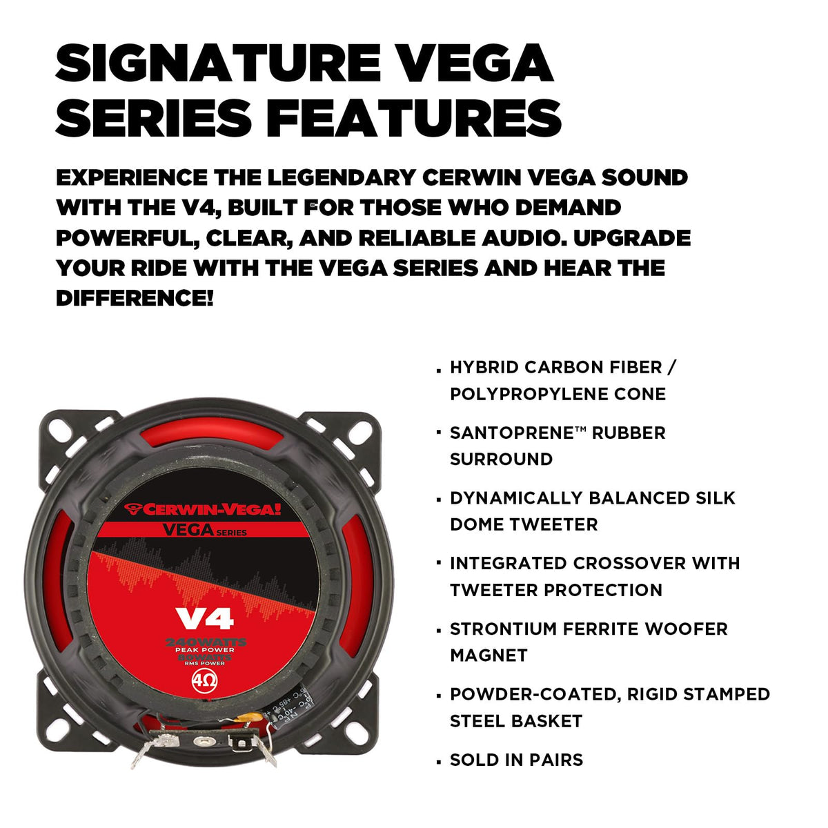 Cerwin-Vega V4 4" 2-Way Coaxial Speakers