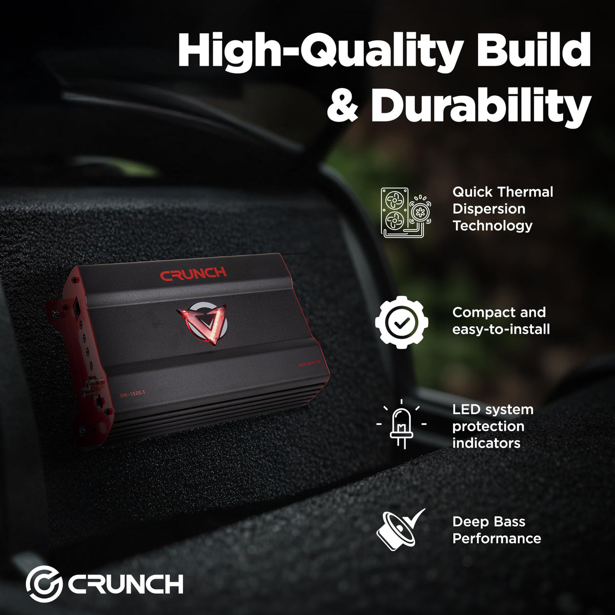 Crunch DR-1325.1 V-Drive Mono Subwoofer Amplifier