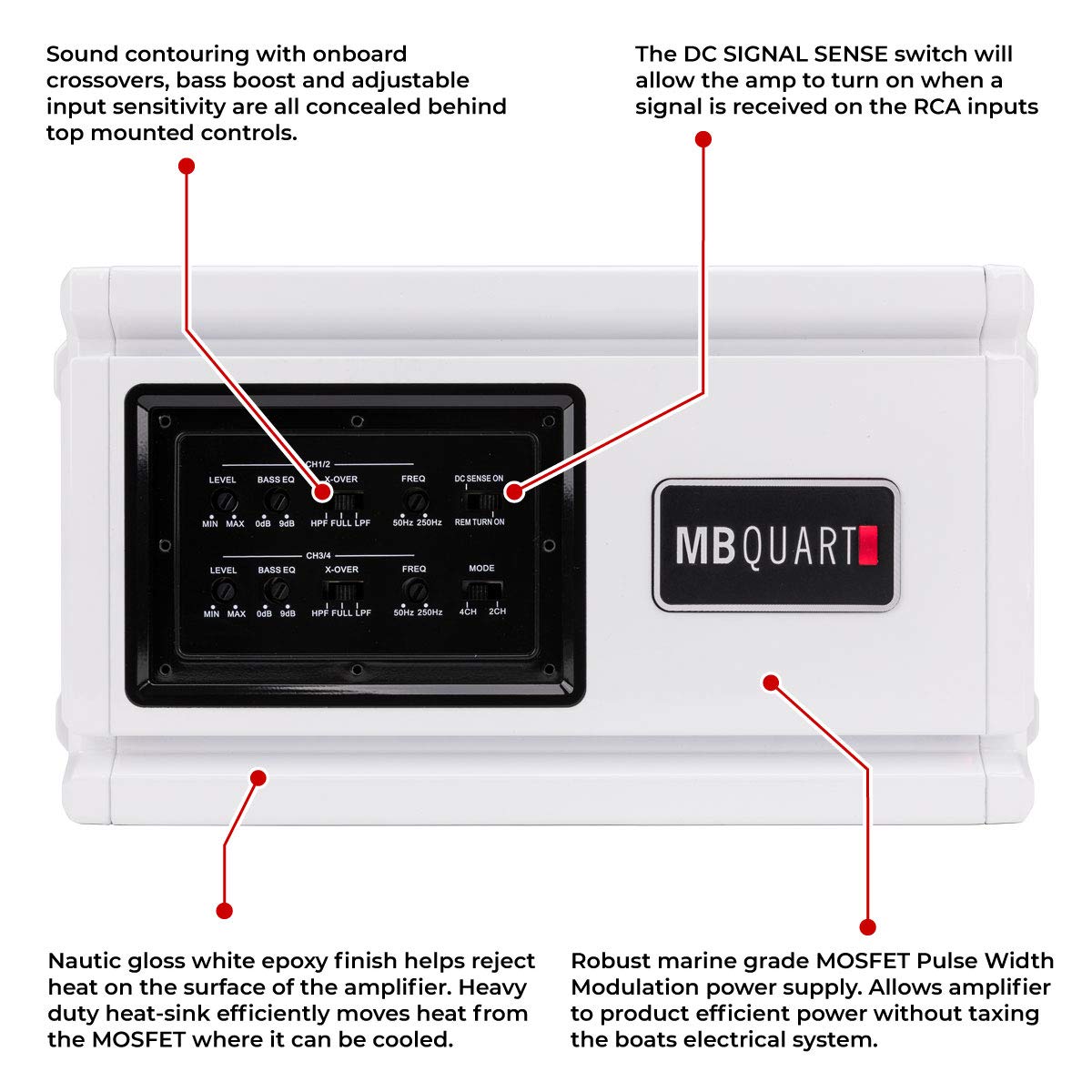 MB Quart NA3-560.4 4-Channel Marine Amplifier