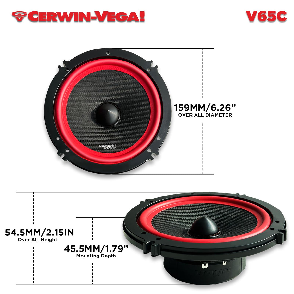 Cerwin-Vega V65C 6.5" 2-Way Component Speaker Set