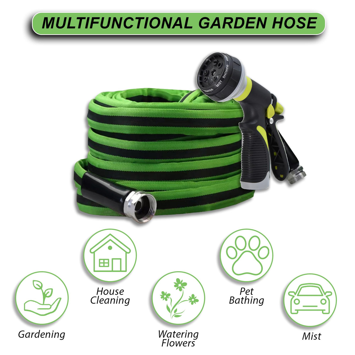 EMB Professional EHS8-50G 50 Ft Flexible Garden Hose
