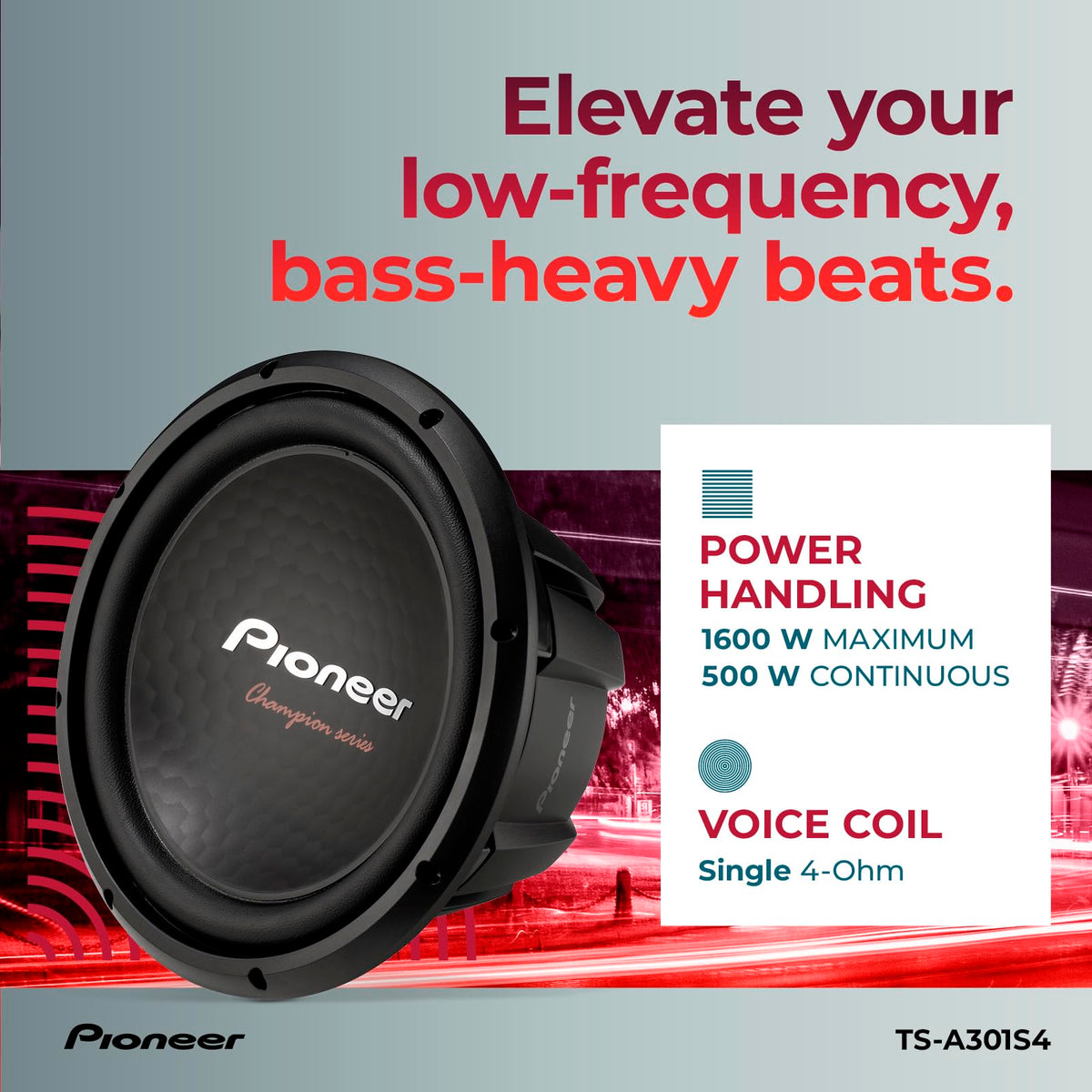 Pioneer TS-A301S4 12" Champion Series Subwoofer