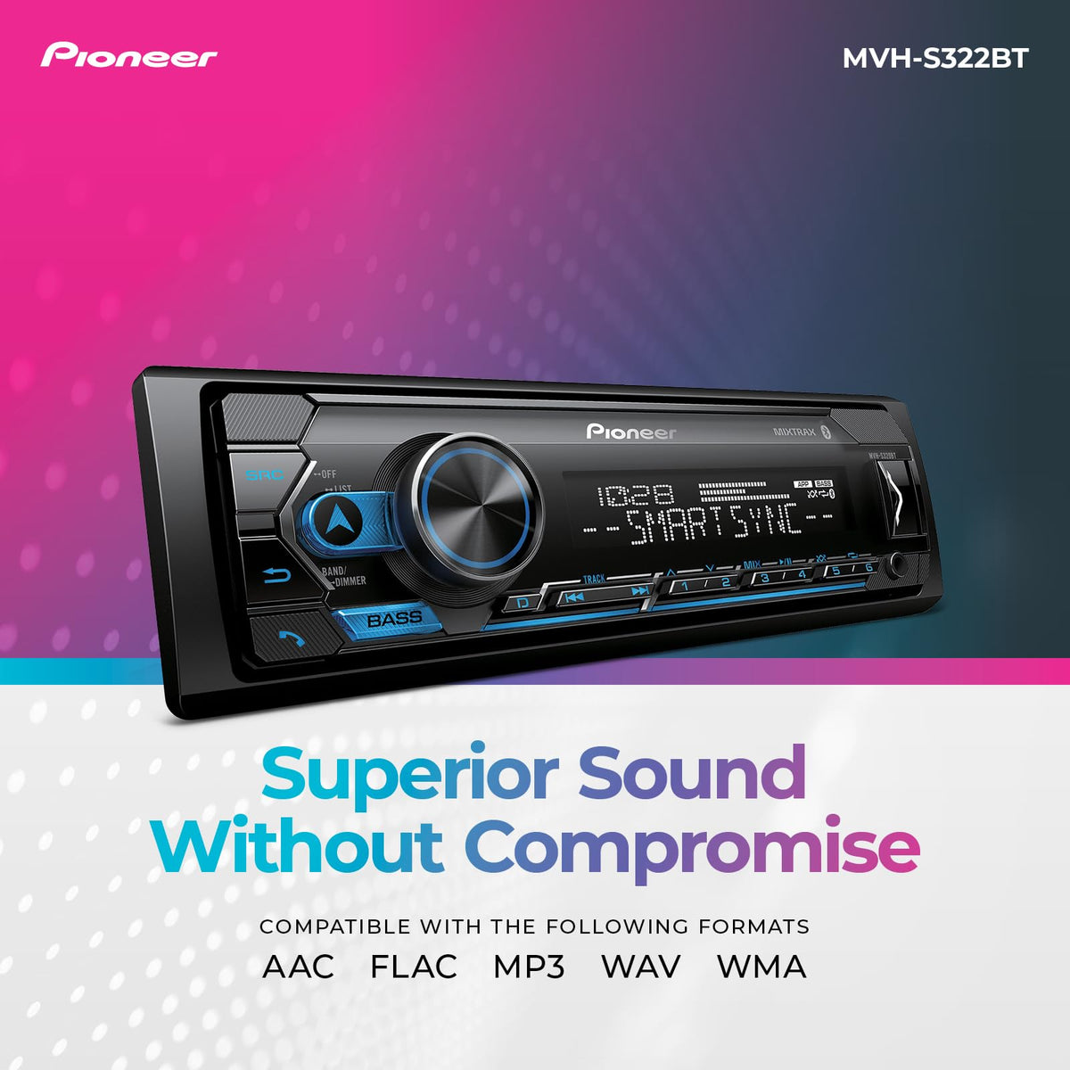Pioneer MVH-S322BT Single DIN Digital Media Receiver