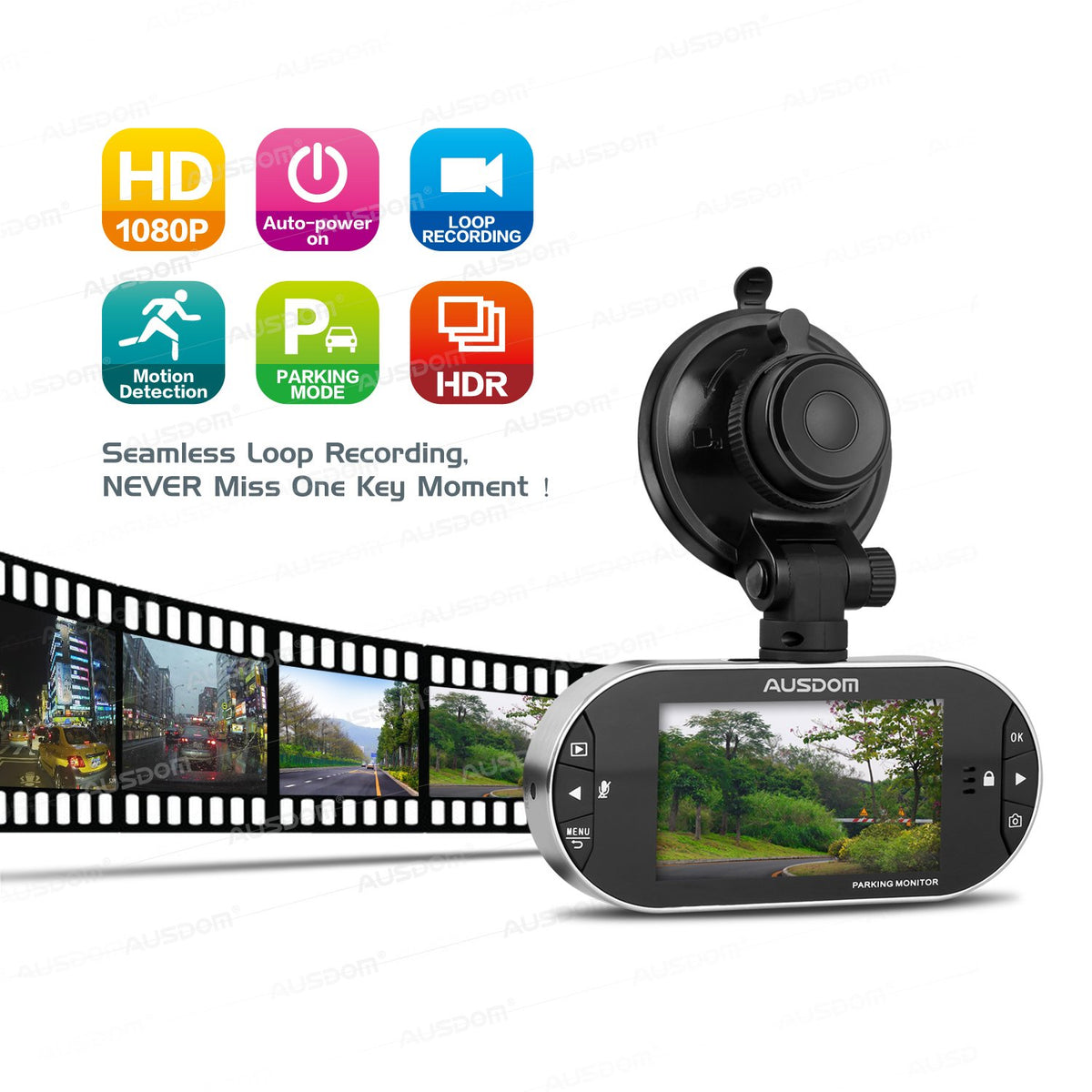 Ausdom AD260 2.7" LCD 1296P Dash Cam