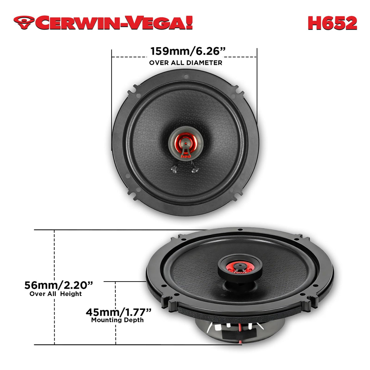 Cerwin-Vega H652 6.5" 2-Way Coaxial Speakers