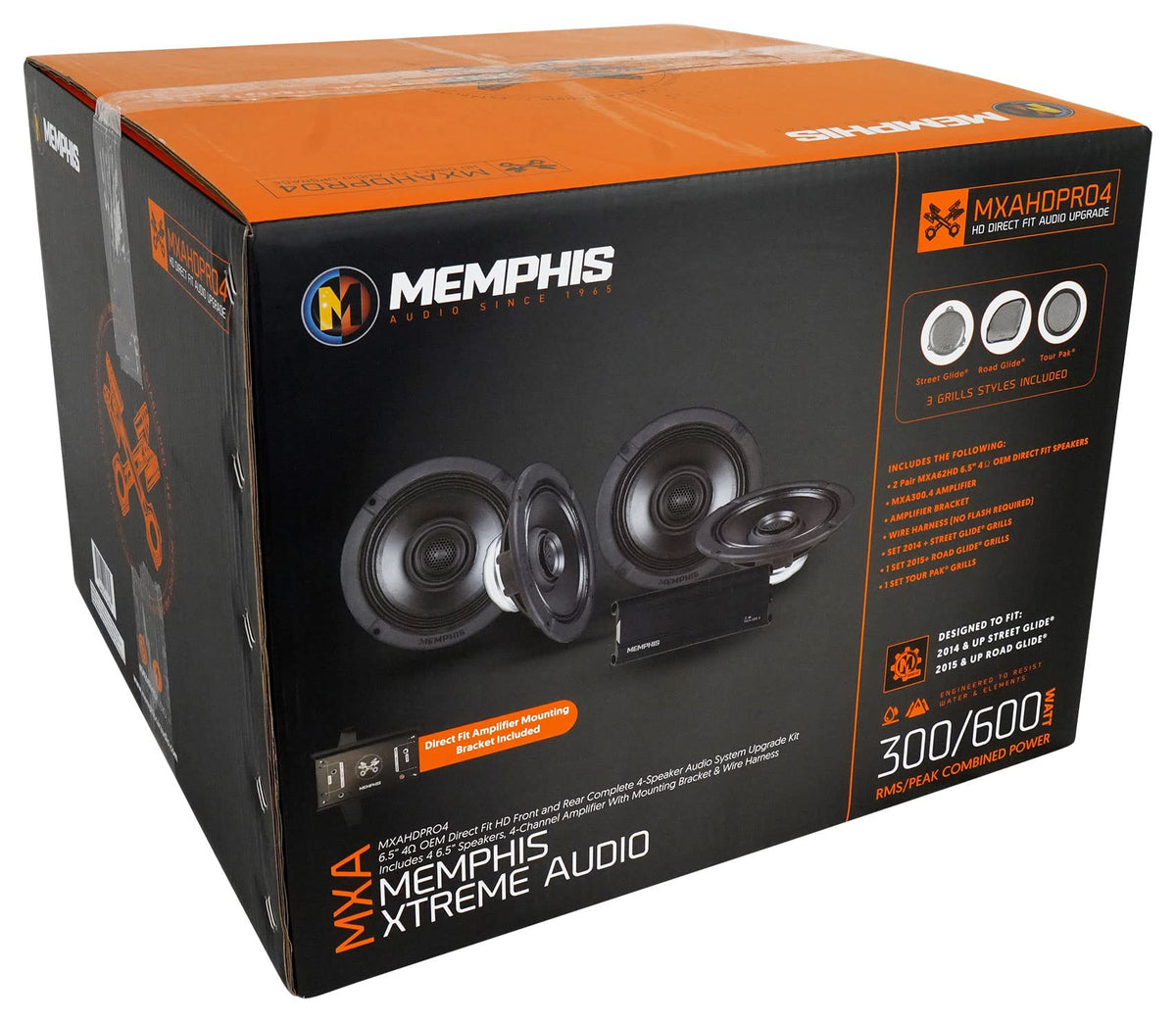 Memphis MXAHDPRO4 4-Speaker 6.5" Harley Audio Kit