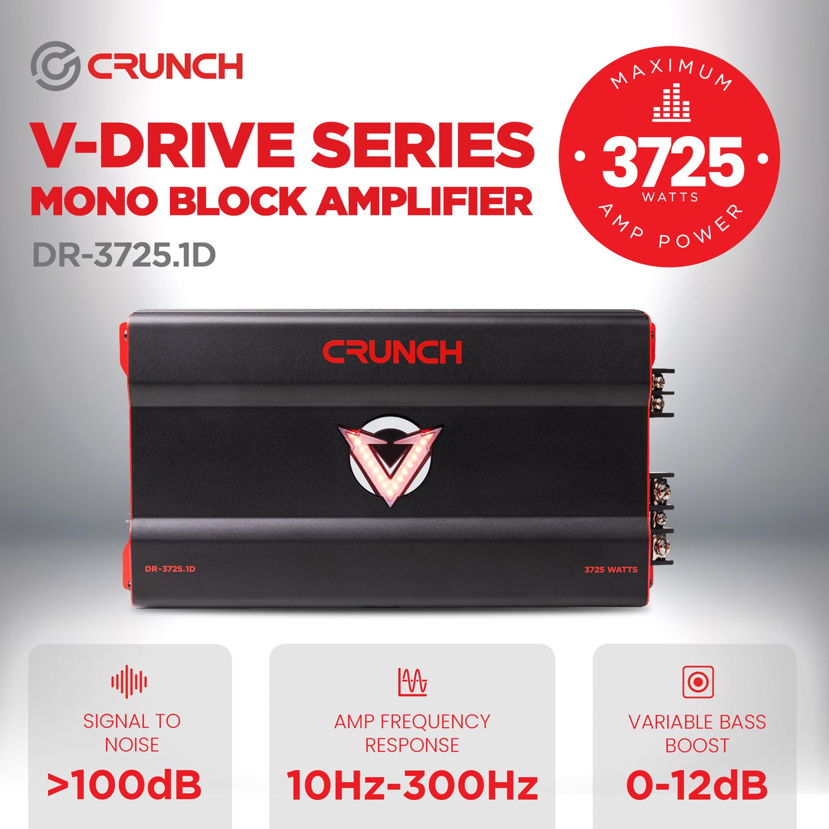 Crunch DR-3725-1D Mono Subwoofer Amplifier