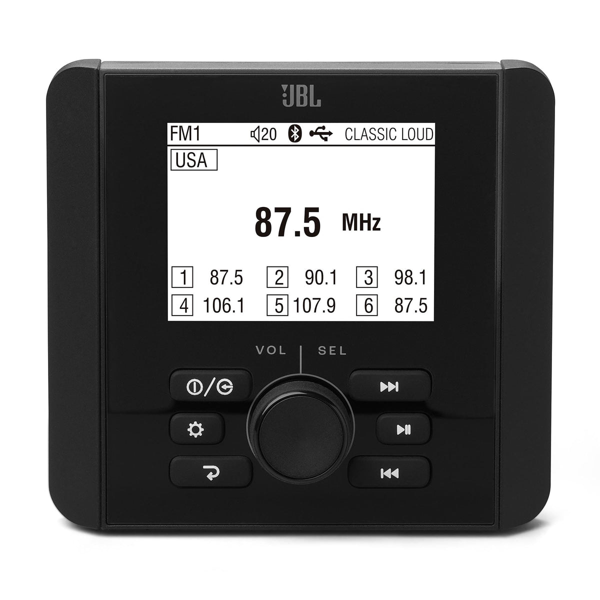 JBL JAM3000 Gauge-Mount Marine Media Receiver