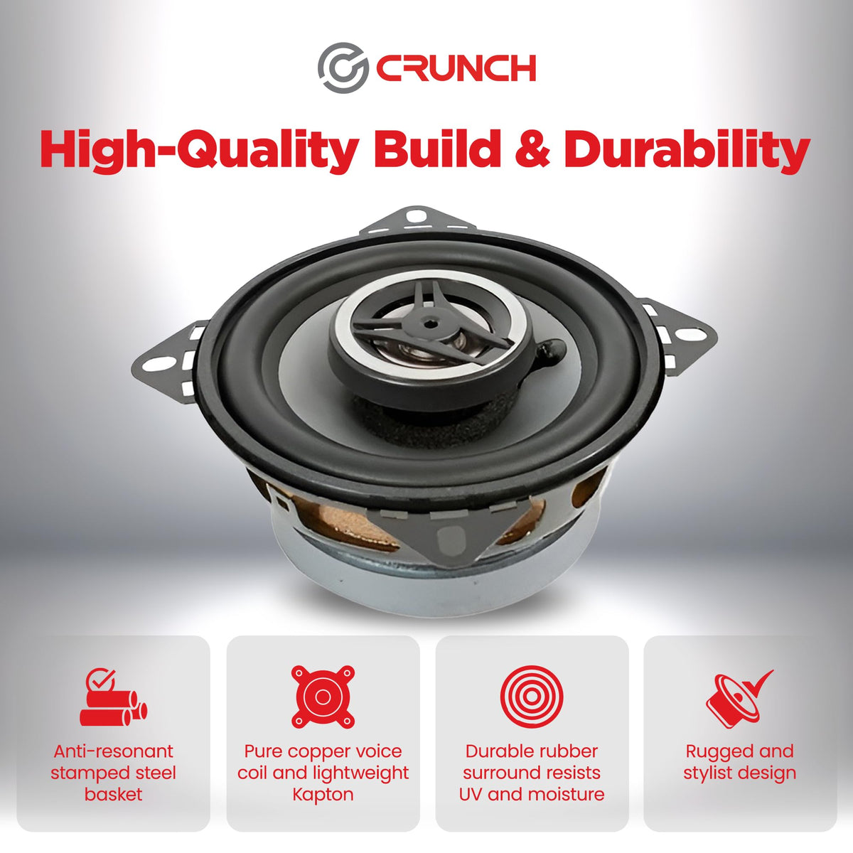 Crunch CS4CX 4-Inch Coaxial Car Speakers