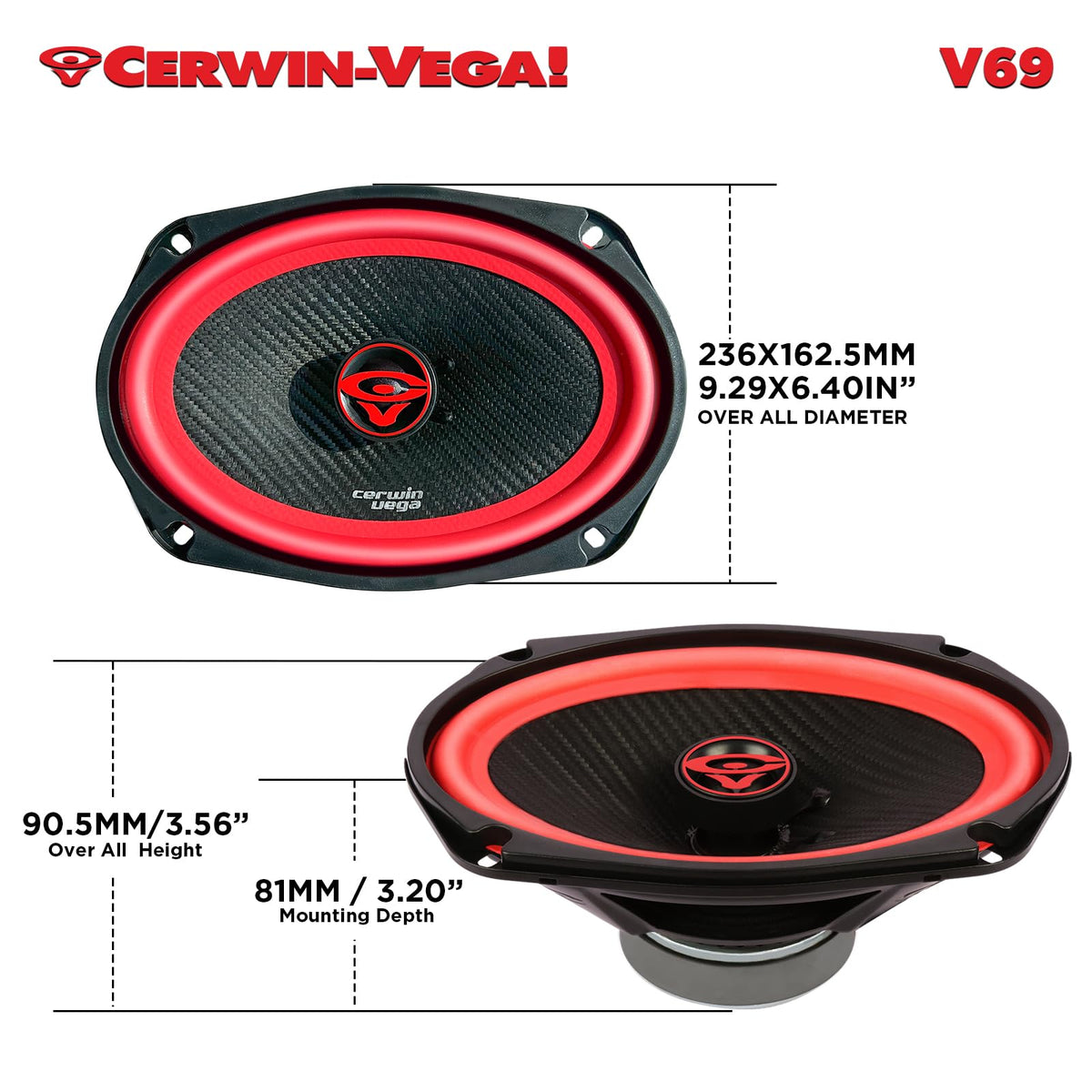 Cerwin-Vega V69 6 x 9-Inch 2-Way Coaxial Speakers