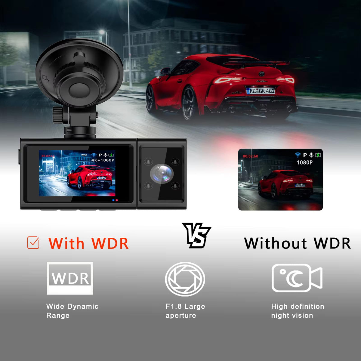 XTREMEVISION G-412WCH 3-Channel 4K Dash Cam