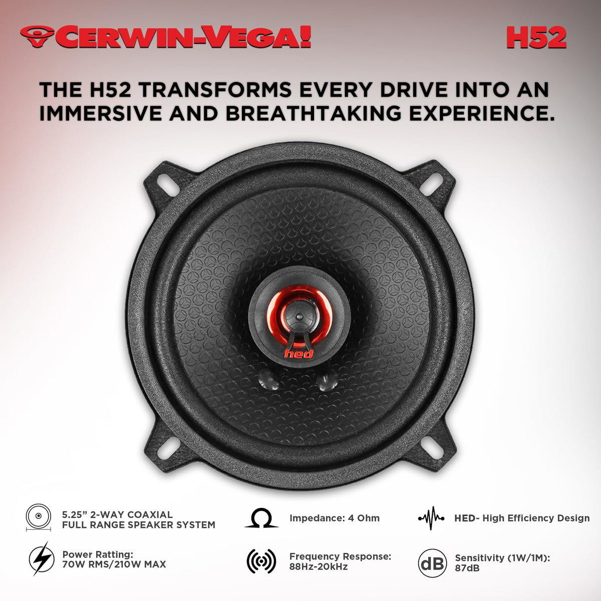 Cerwin-Vega H52 5.25" 2-Way Coaxial Speaker Set