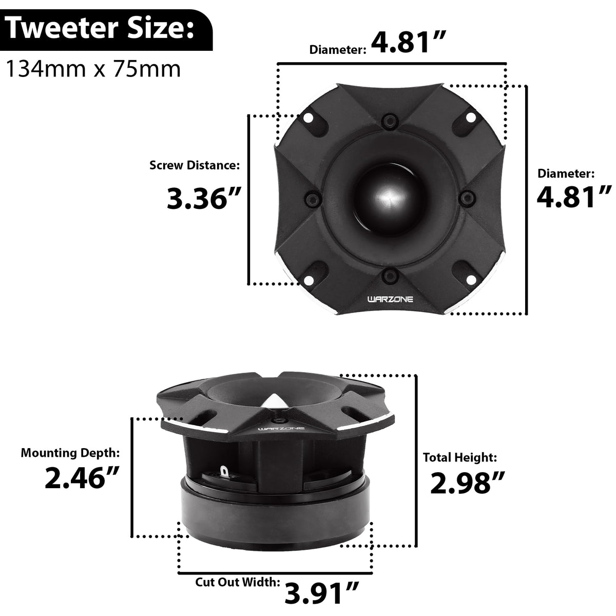 Warzone WZ80TW 4.81-Inch Super Tweeter
