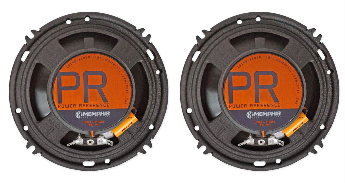 Memphis PRX603 6.5" 3-Way Car Speakers Bundle