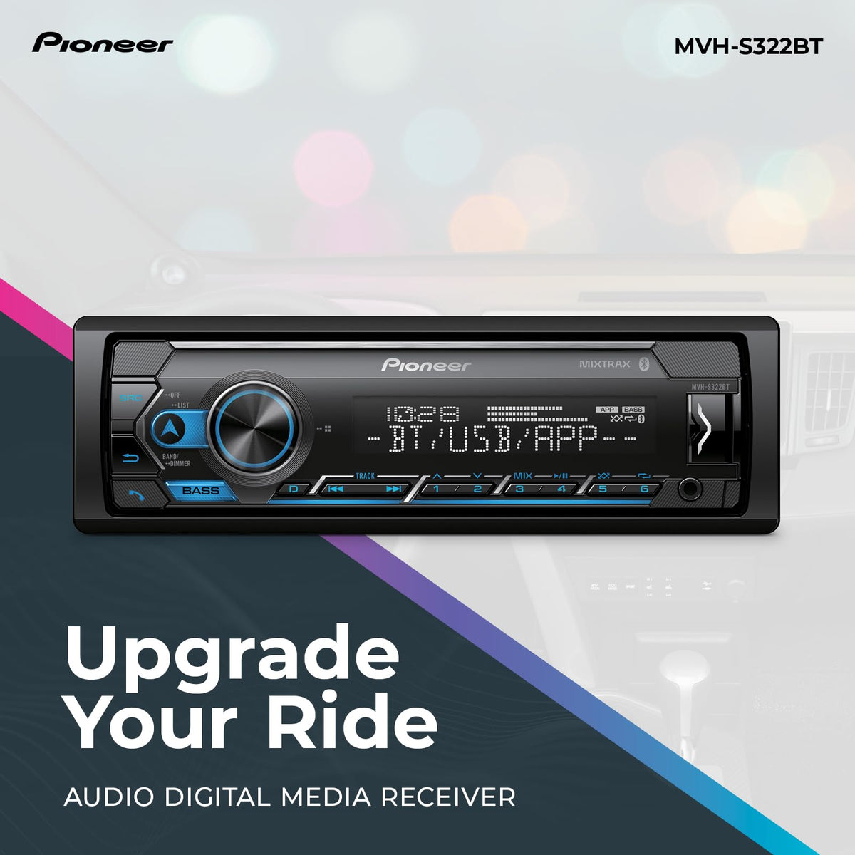 Pioneer MVH-S322BT Single DIN Digital Media Receiver