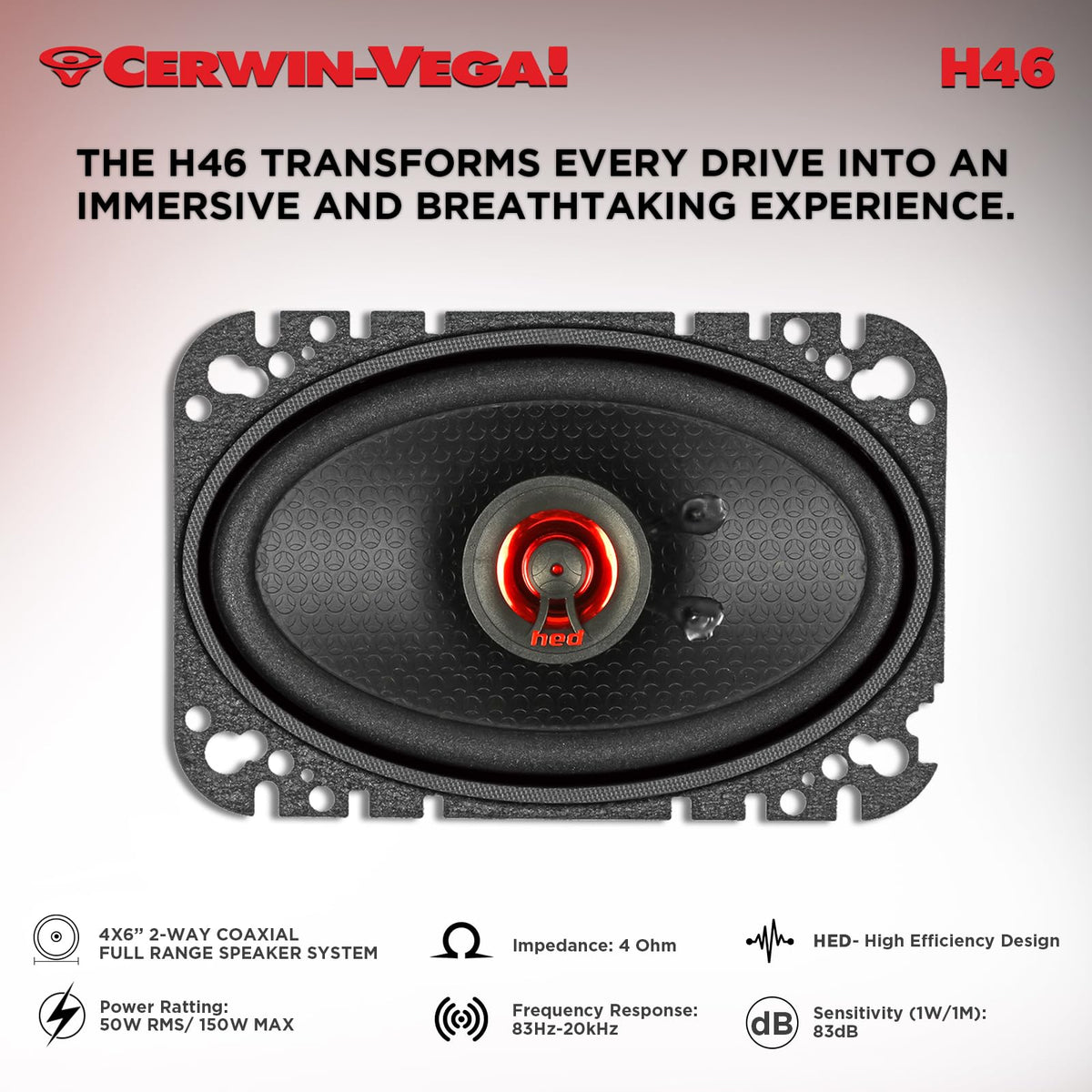 Cerwin-Vega H46 4"x6" 2-Way Coaxial Speakers