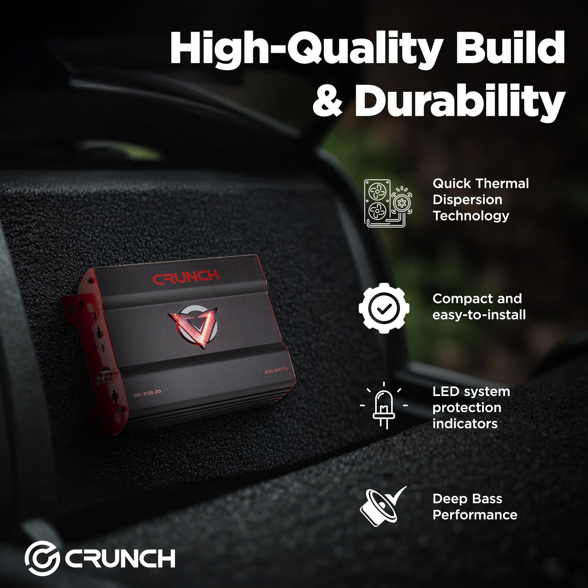 Crunch DR-3125-2D 2-Channel Class D Car Amplifier