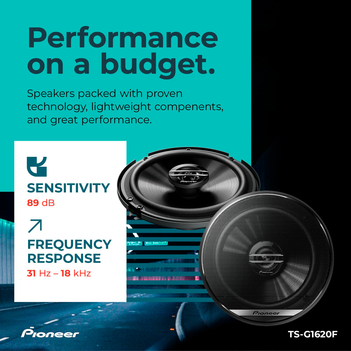 Pioneer TS-G1620F 6.5" 2-Way Coaxial Speakers