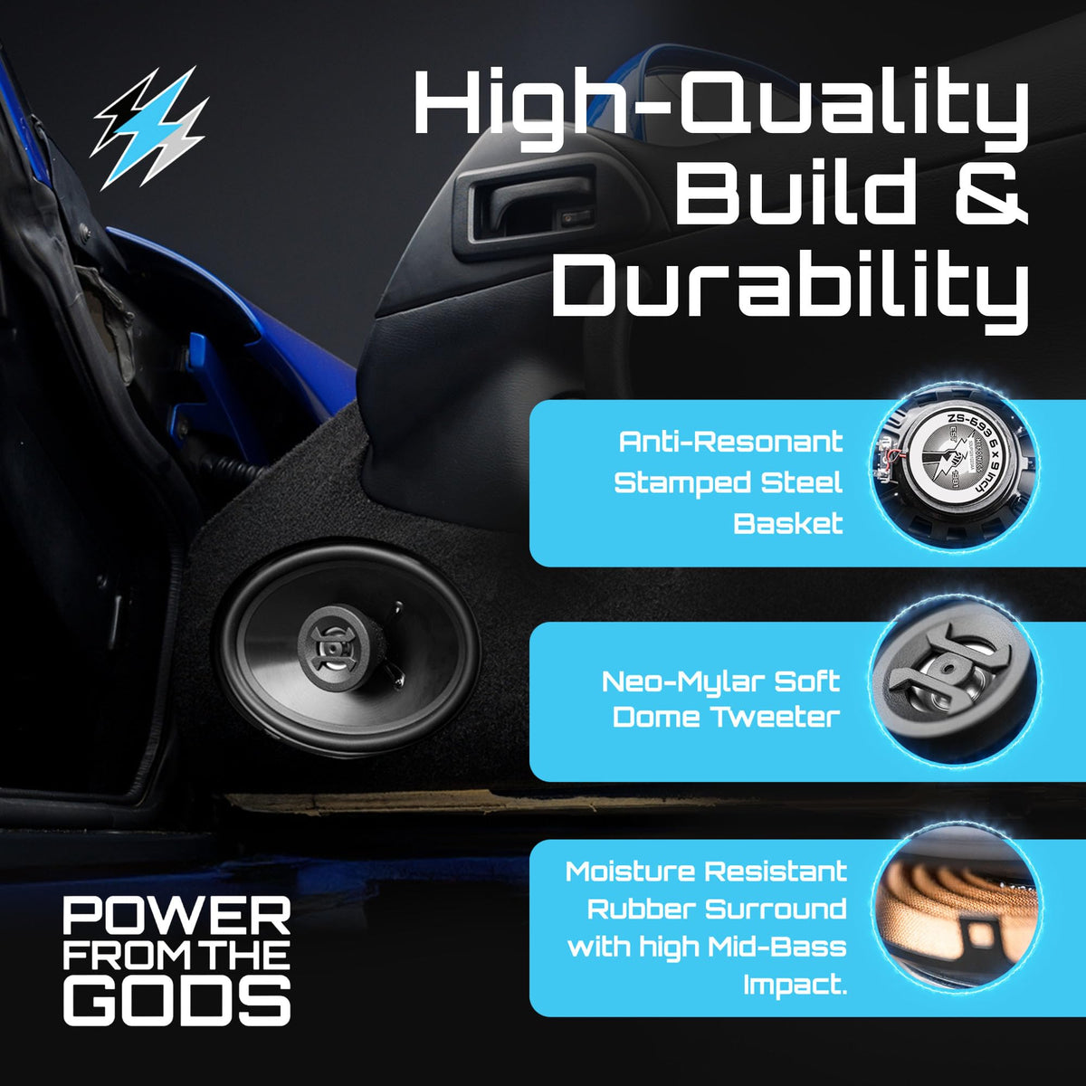 Hifonics ZS693 6 x 9-Inch 3-Way Coaxial Speakers