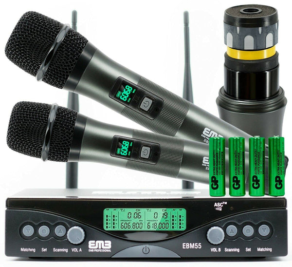 EMB Professional EBM55 Dual UHF Wireless Microphone System