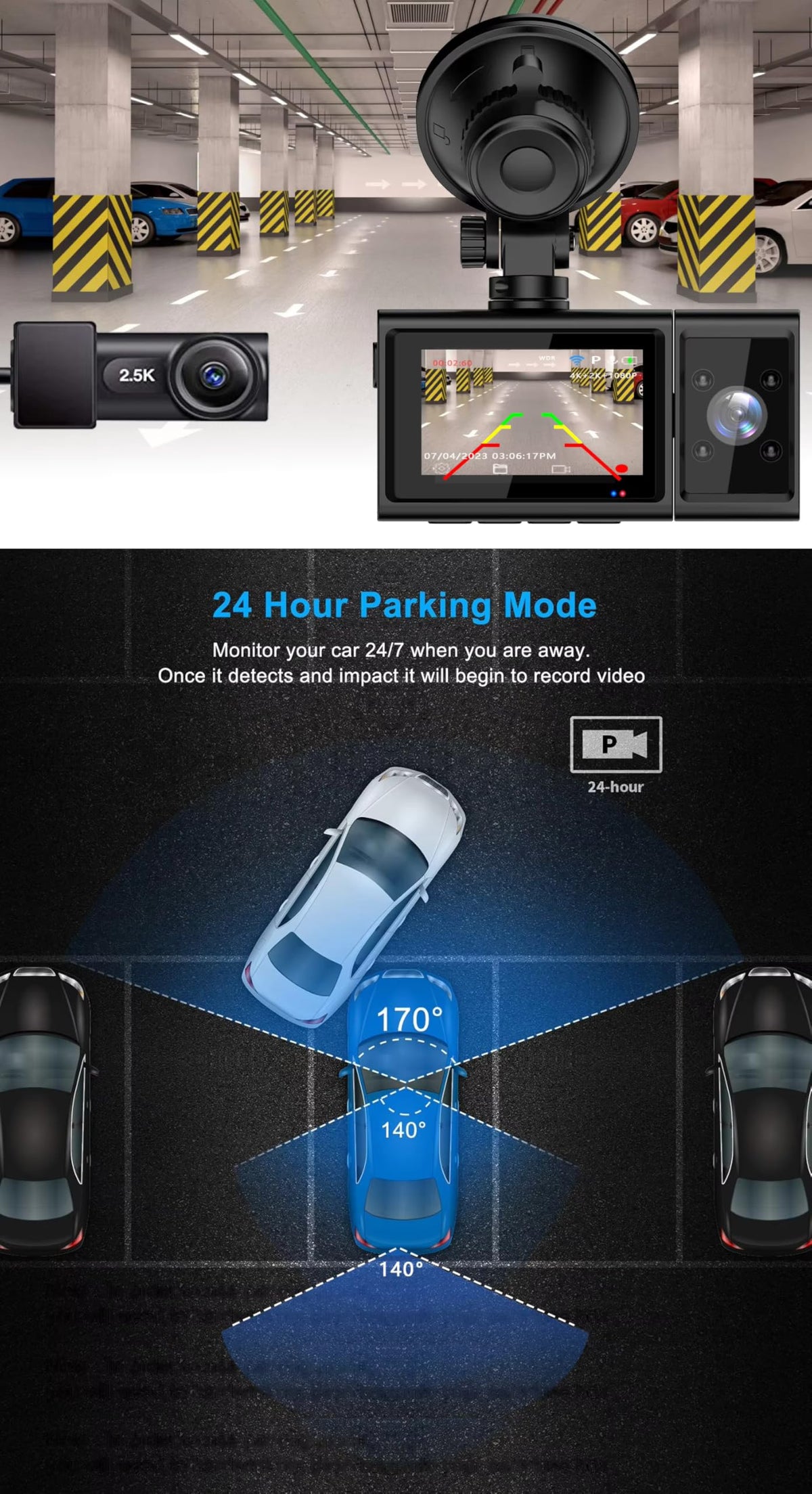 XTREMEVISION G-412WCH 3-Channel 4K Dash Cam