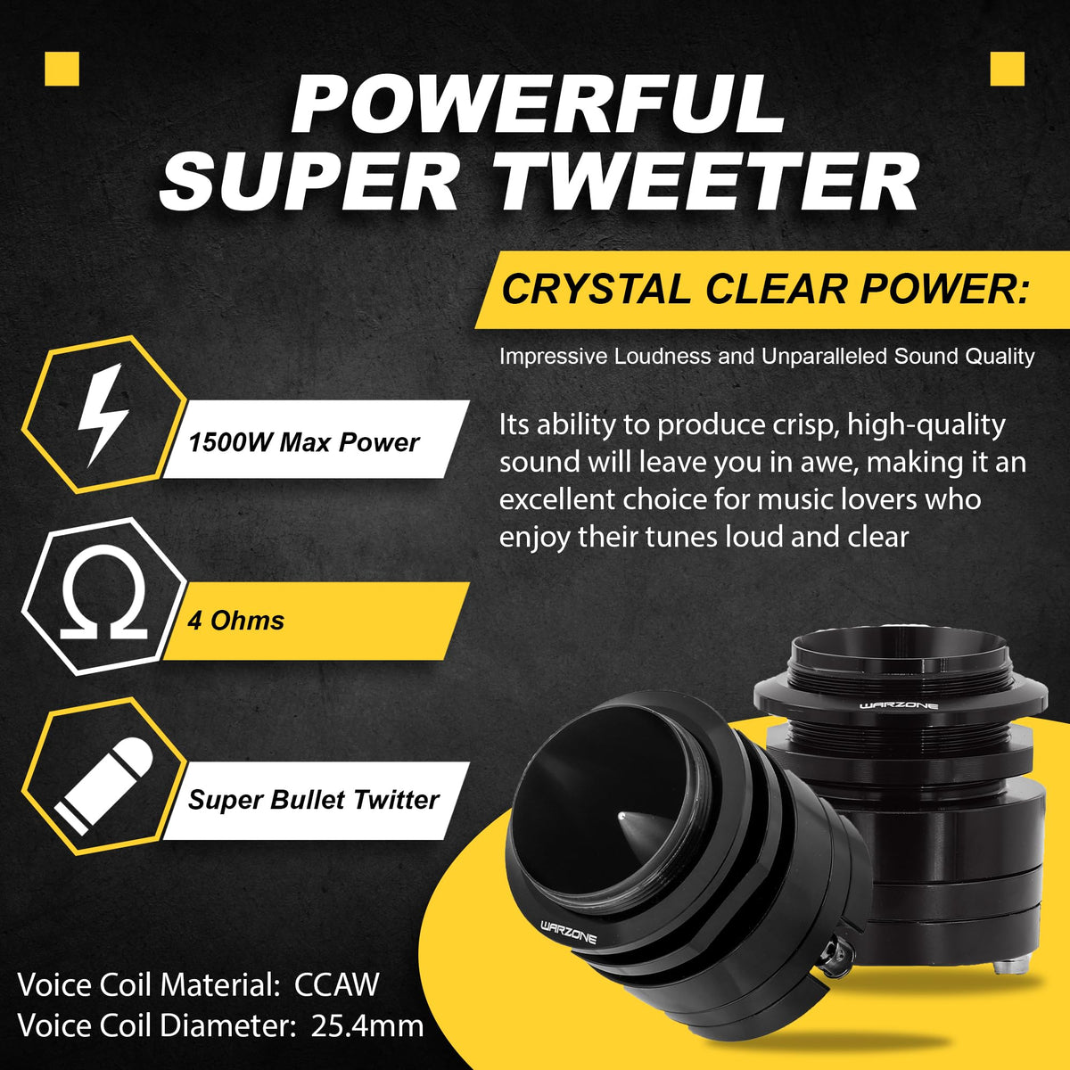 Warzone WZ45TW 1.7" Super Tweeter Speakers (Pair)