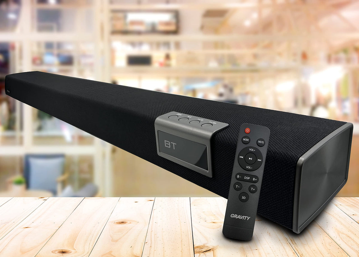 Gravity GSB500 BK 35-Inch TV Soundbar With Built-In Subwoofers