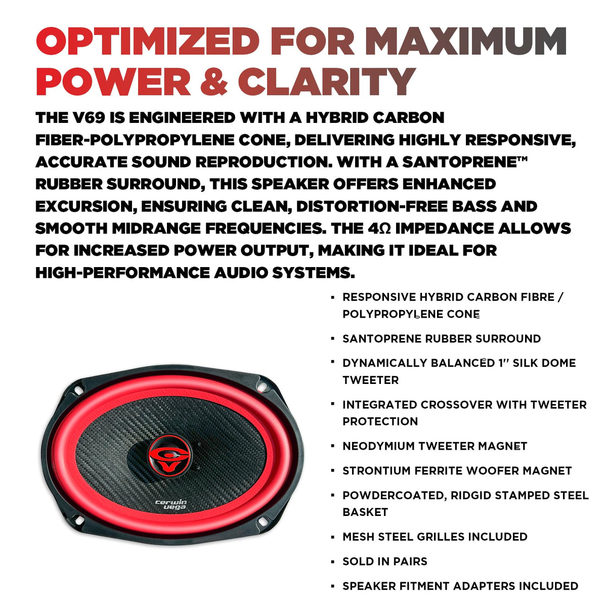 Cerwin-Vega V69 6 x 9-Inch 2-Way Coaxial Speakers