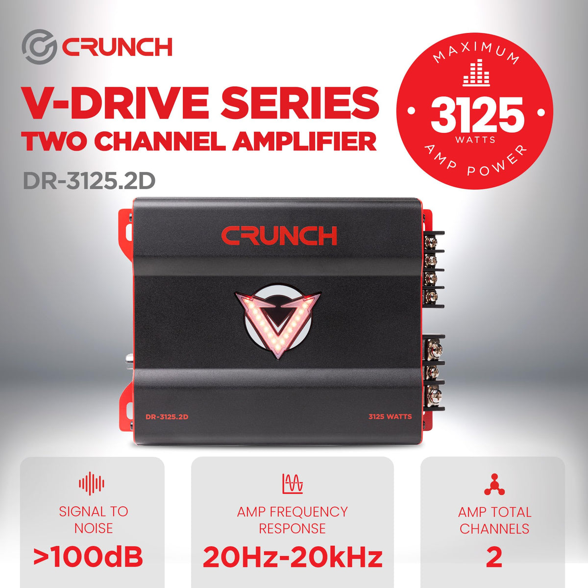 Crunch DR-3125-2D 2-Channel Class D Car Amplifier