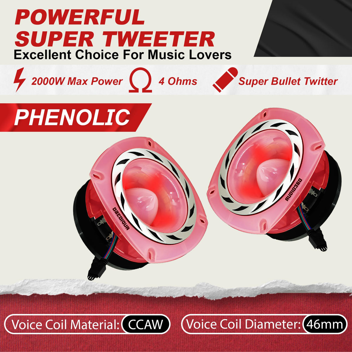 Audio360 AD43TW 4.72" LED Super Tweeter