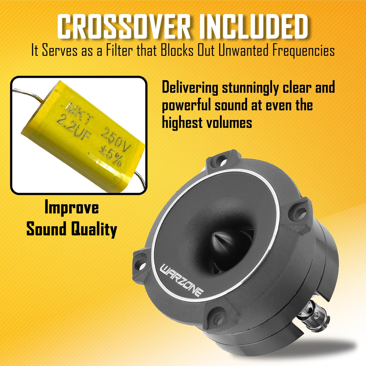 Warzone WZ25TW 2.93" Super Tweeter Speakers