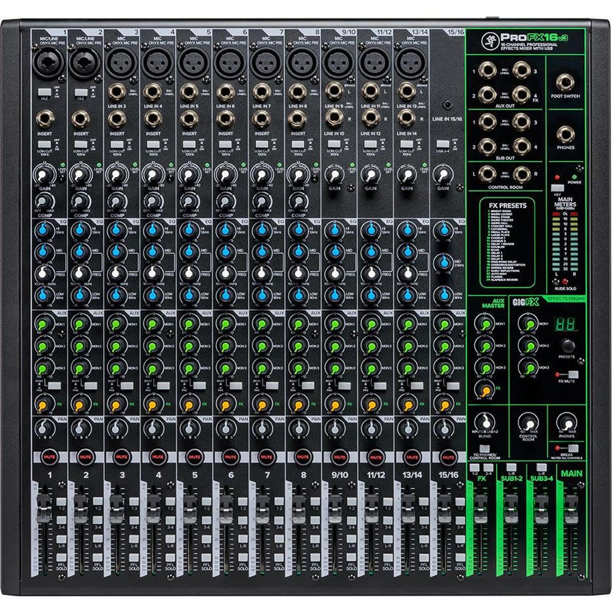 Mackie ProFX16v3 16-Channel USB Analog Mixer