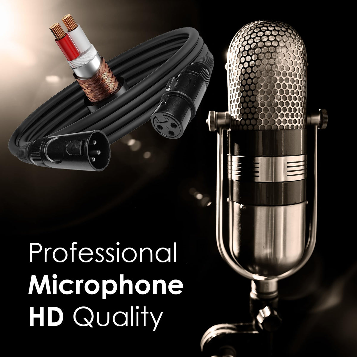 Emb 1-Pack Pro 16AWG 8mm 25 Feet 100% Ofc Xlr Balanced Shielded Mic Audio Cable