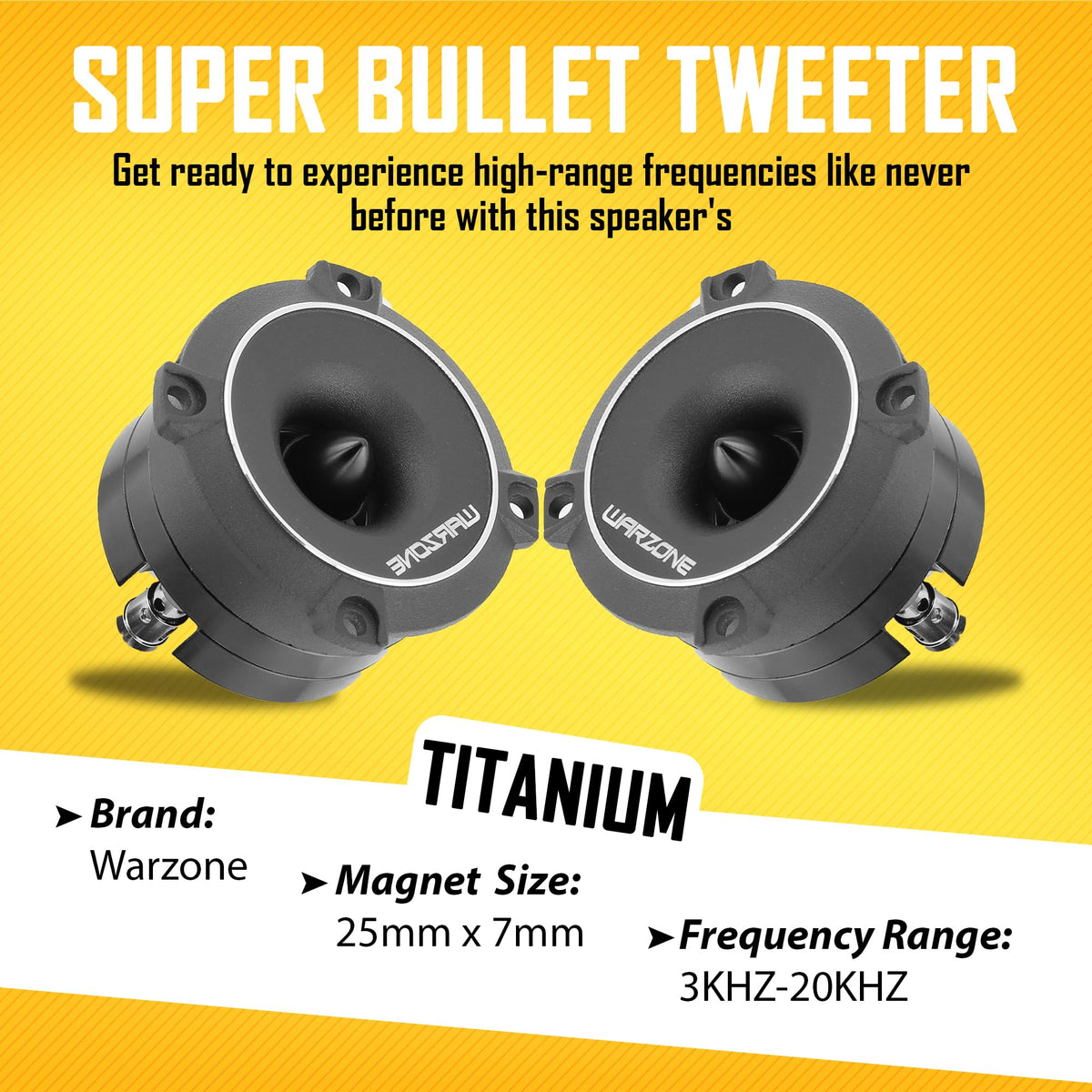 Warzone WZ25TW 2.93" Super Tweeter Speakers