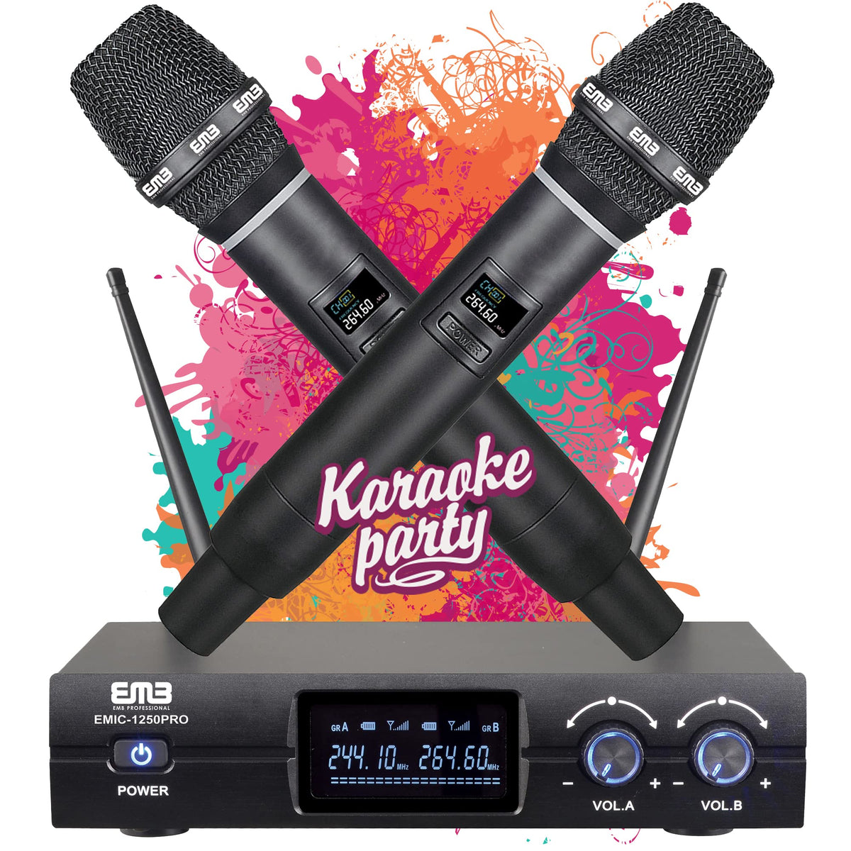 EMB EMIC-1250PRO Dual VHF Wireless Handheld Microphone System