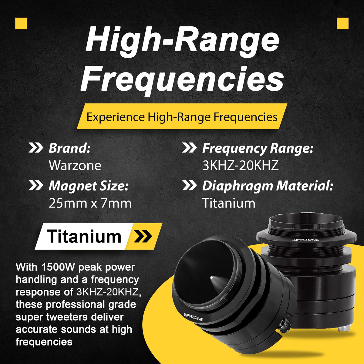 Warzone WZ45TW 1.7" Super Tweeter Speakers (Pair)