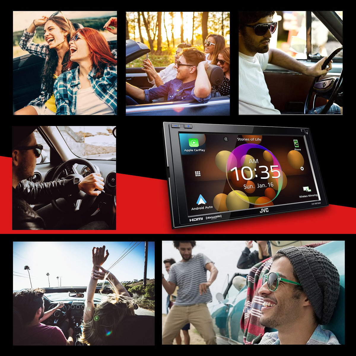 JVC KW-M875BW Double DIN 6.8" Receiver with Wireless CarPlay