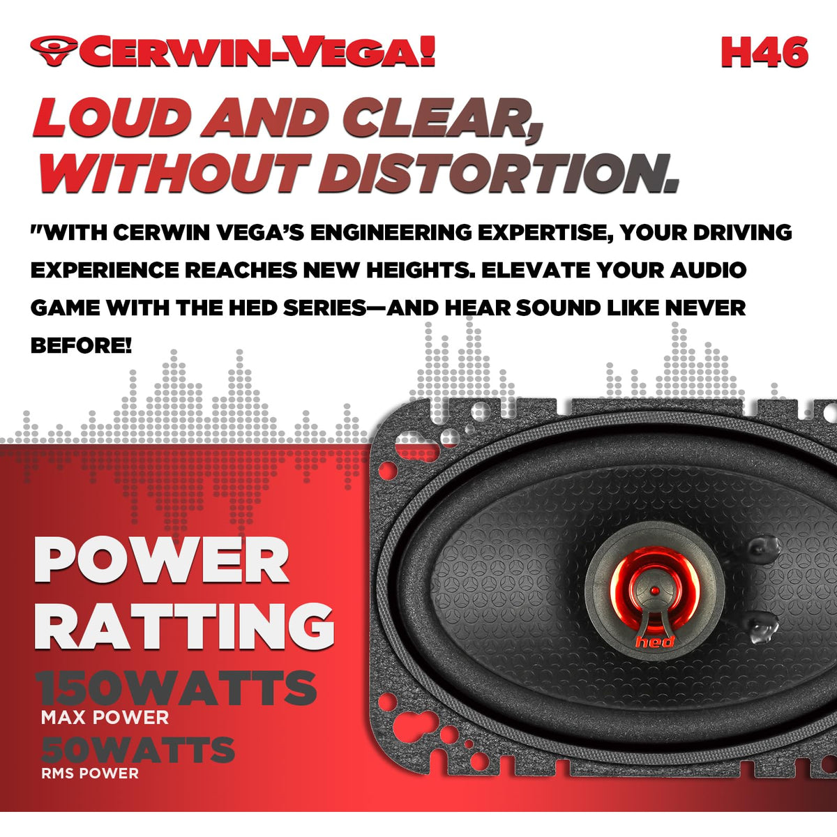 Cerwin-Vega H46 4"x6" 2-Way Coaxial Speakers