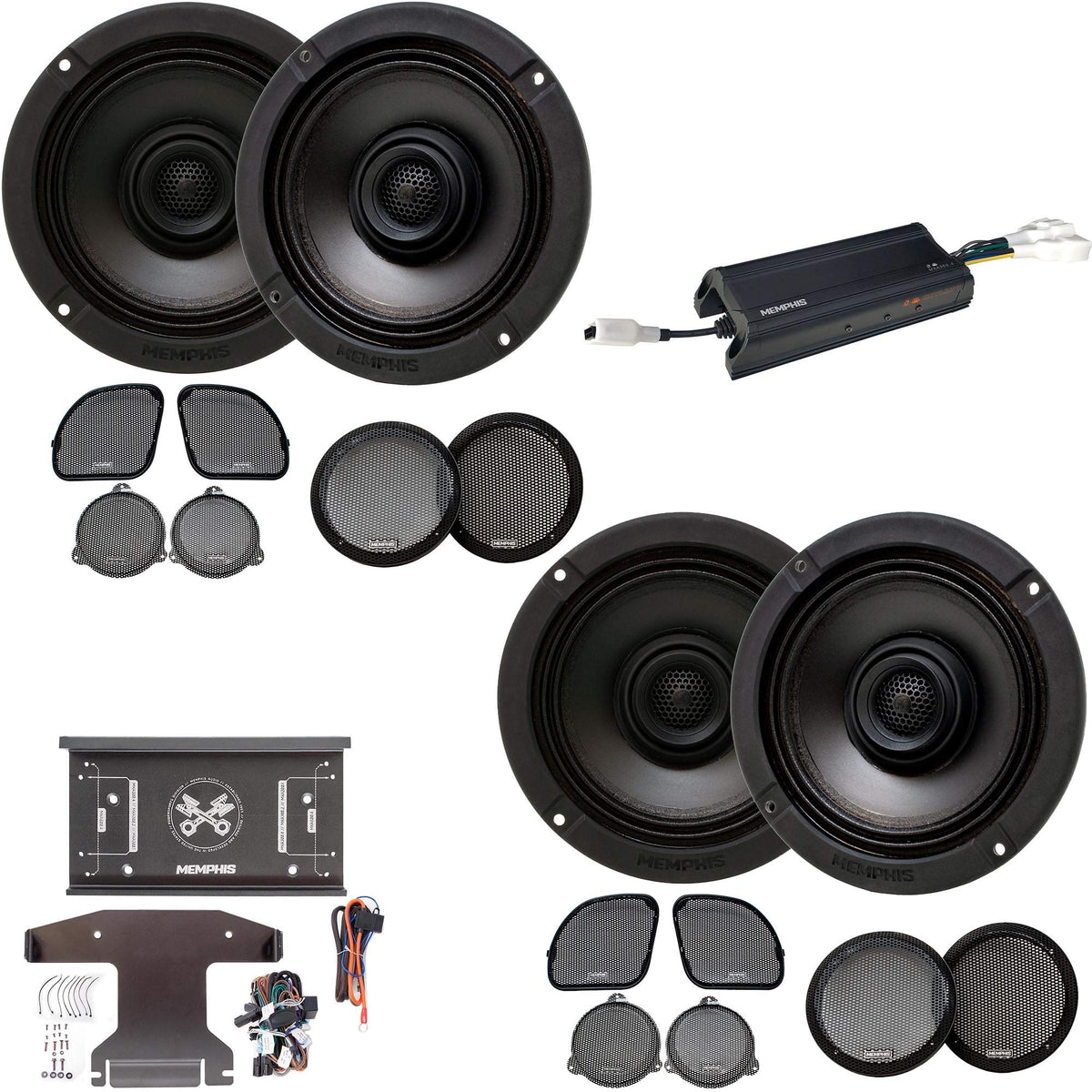 Memphis MXAHDPRO4 4-Speaker 6.5" Harley Audio Kit
