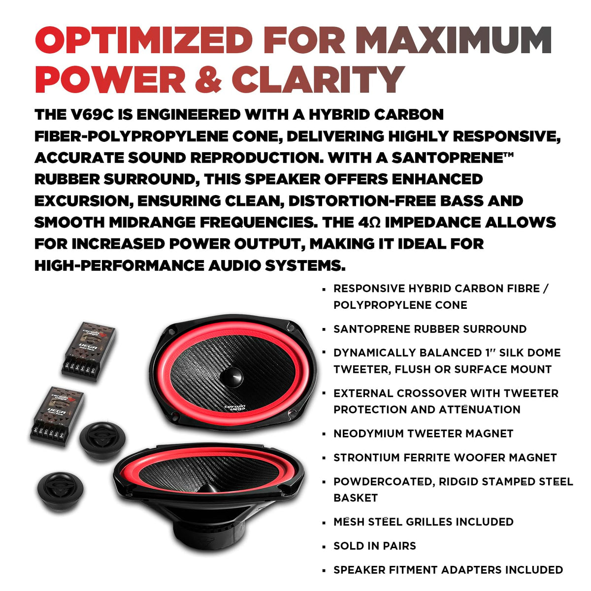 Cerwin-Vega V69C 6" x 9" 2-Way Component Speakers